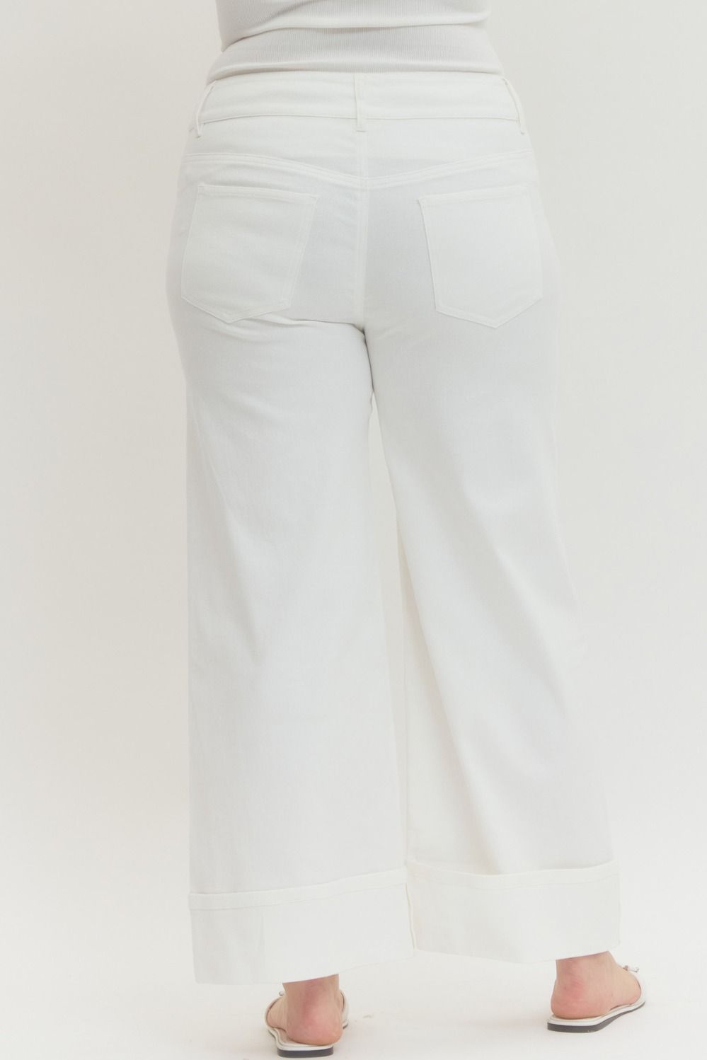 White Mid Rise Ankle Pant