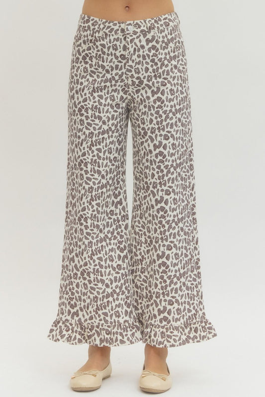 Ecru Leopard Pants