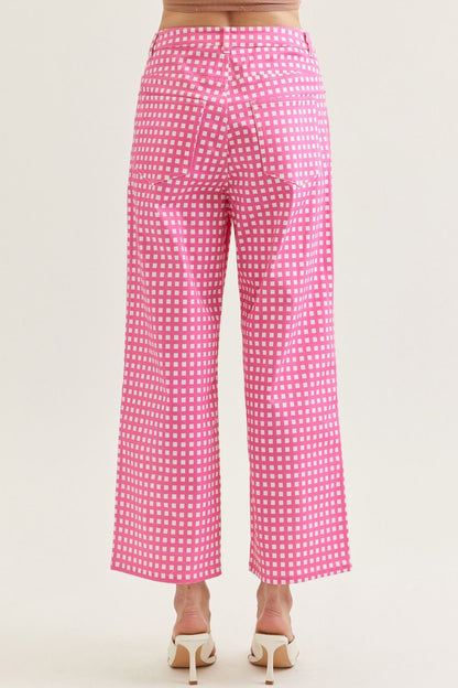 Pink Checkered Entro Pants