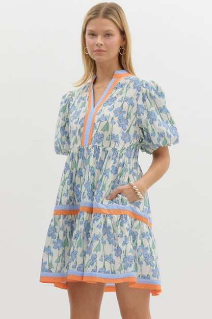 Blue Poppy Dress