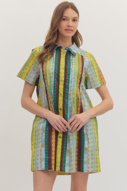 Geometric Green Entro Dress