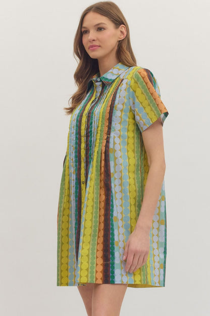 Geometric Green Entro Dress