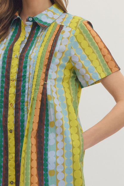 Geometric Green Entro Dress