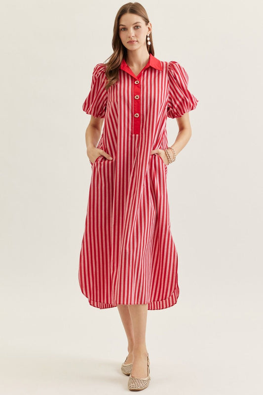 Red Striped Entro Dress