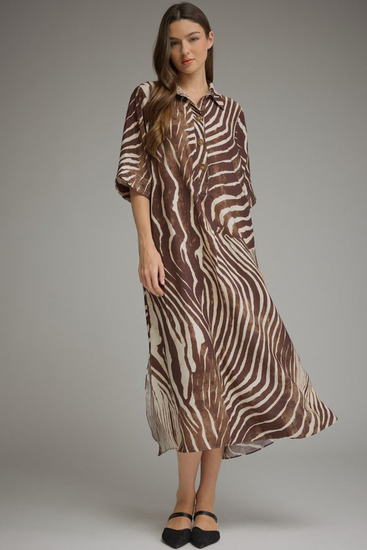 Entro Brown Zebra Print Dress