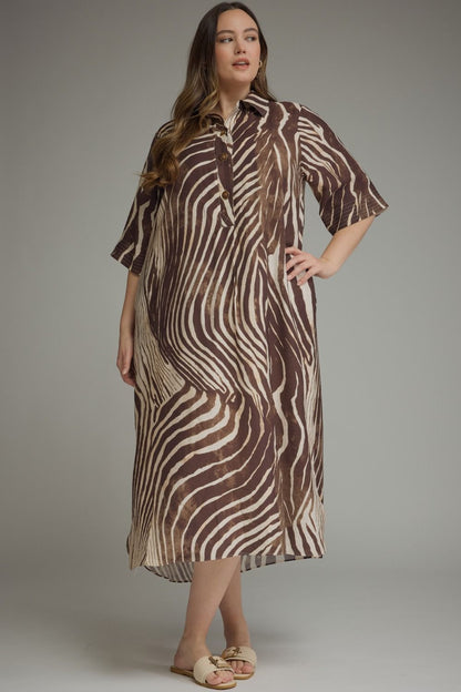 Entro Brown Zebra Print Dress
