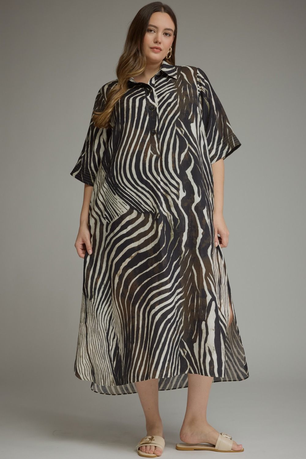 Entro Black Zebra Print Dress