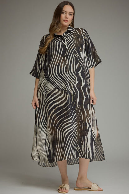 Entro Black Zebra Print Dress