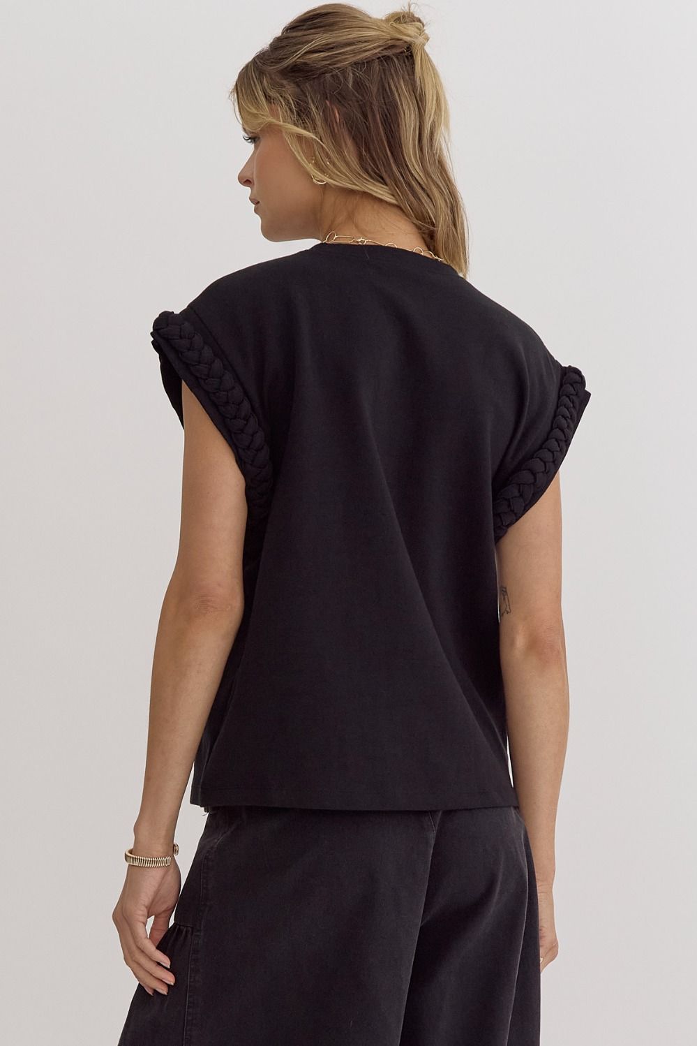 Cheyanne Cap Sleeve Black Top