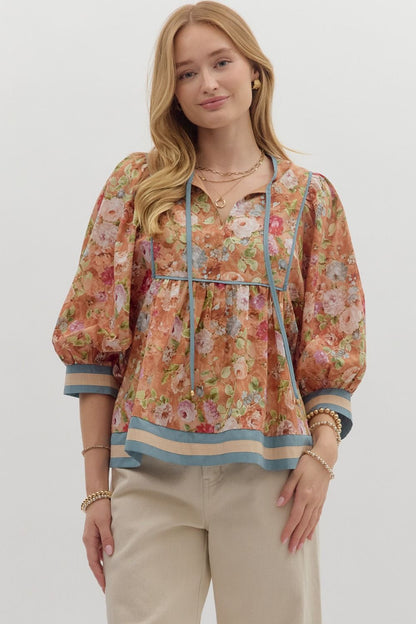 Vintage Terra Cotta Blouse