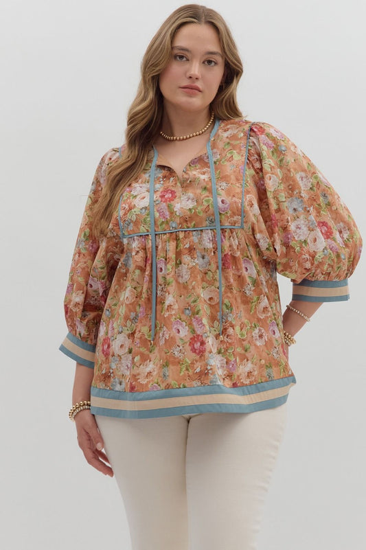 Vintage Terra Cotta Blouse