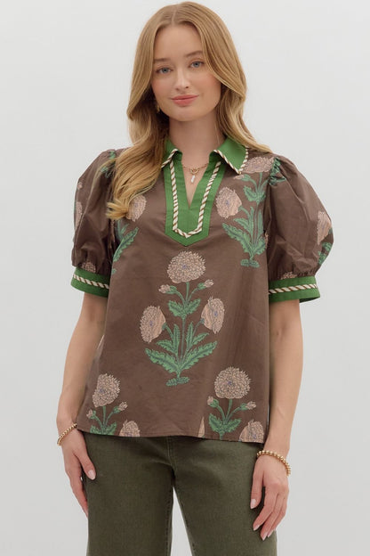 Brown Blouse by Entro