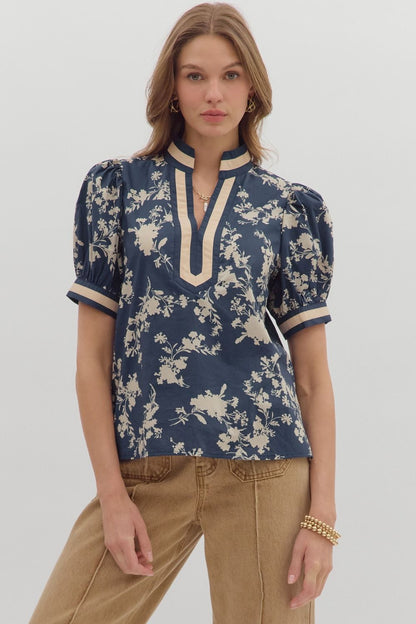 Midnight Blue Blouse by Entro