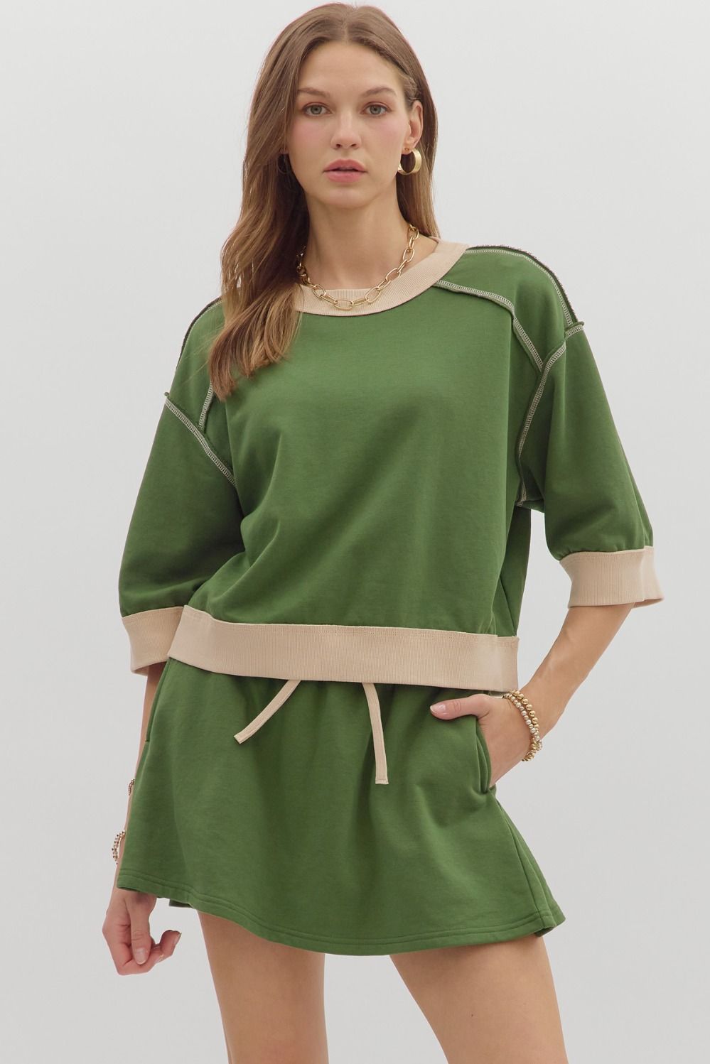 The Makenzie Forest Green Skort & Top Set