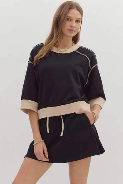 The Makenzie Black Skort & Top Set