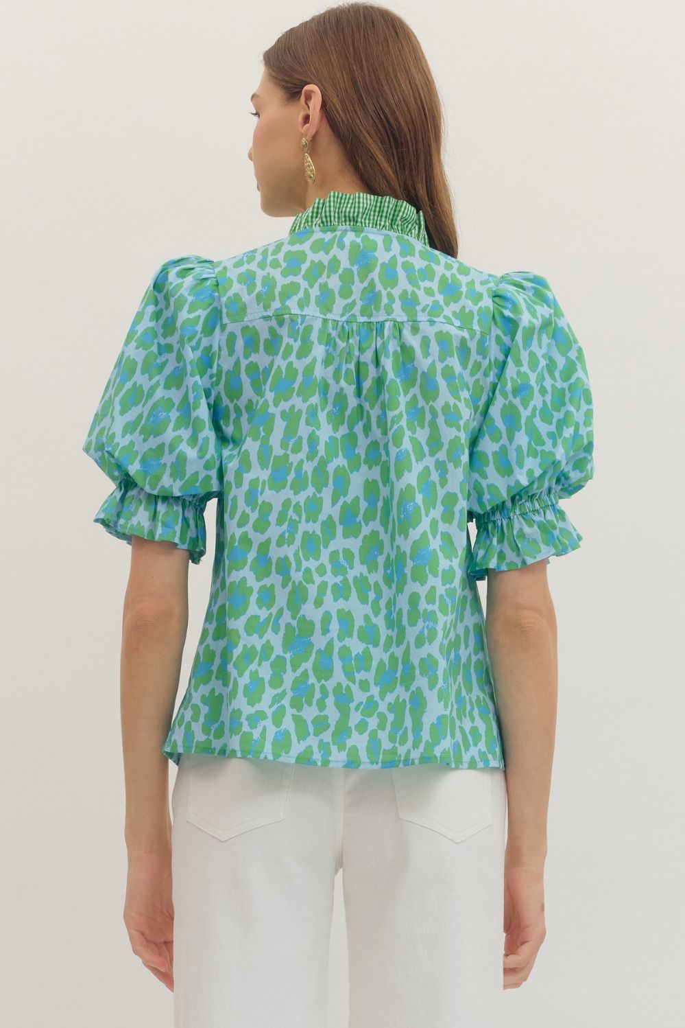 Green Leopard Top