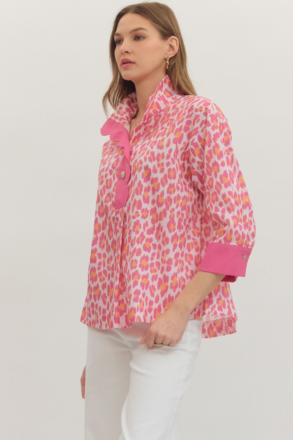 Pink Leopard Botanical Entro Top