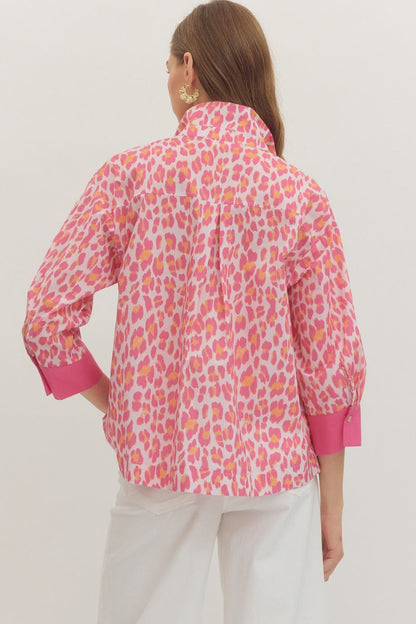 Pink Leopard Botanical Entro Top
