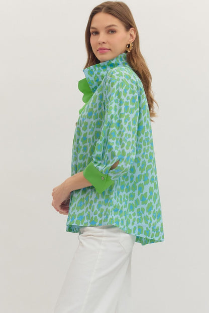Green Leopard Botanical Entro Top