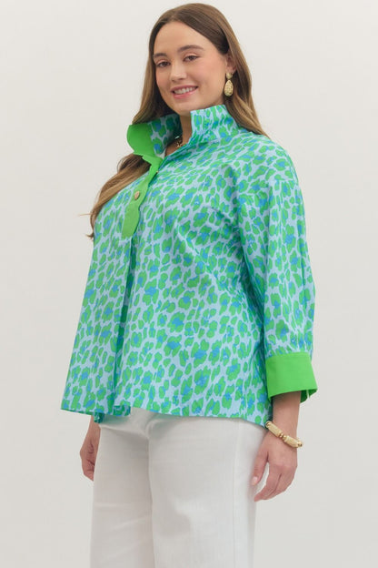 Green Leopard Botanical Entro Top