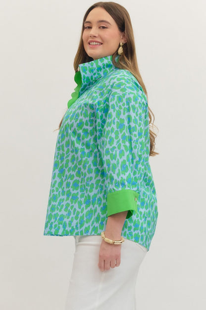 Green Leopard Botanical Entro Top
