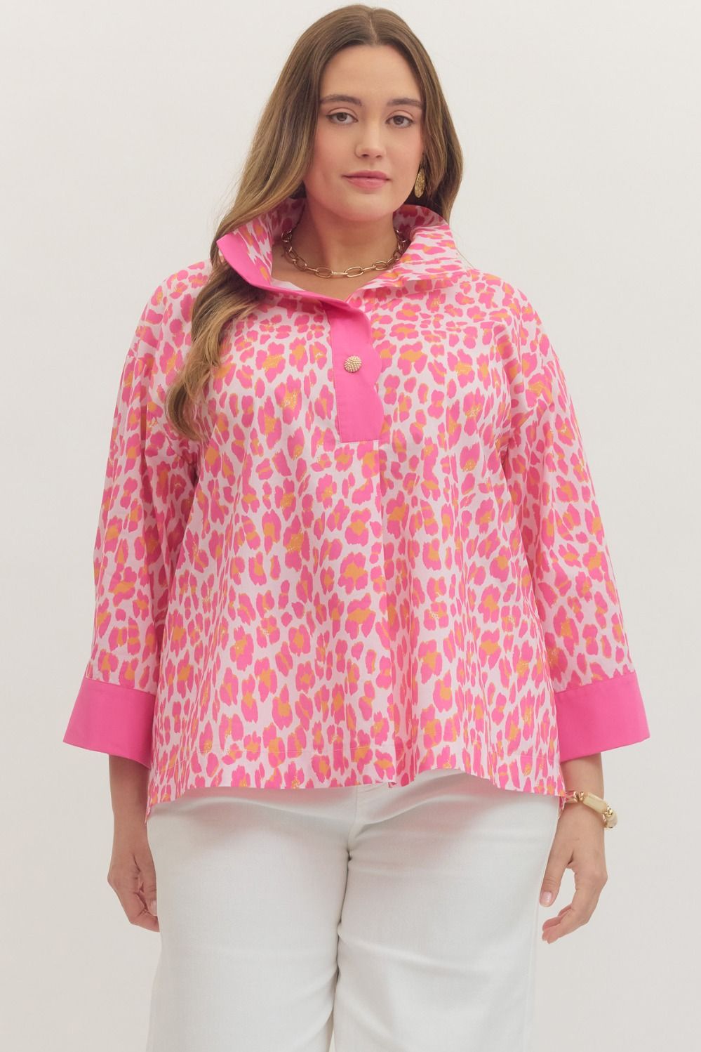 Pink Leopard Botanical Entro Top