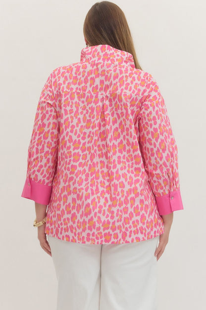 Pink Leopard Botanical Entro Top