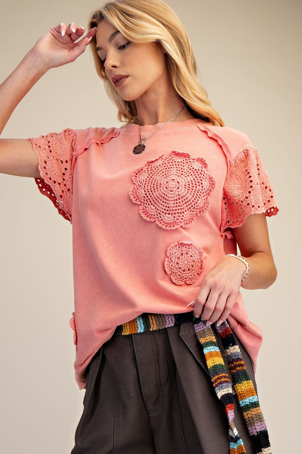 Strawberry Smoothie Crochet Top