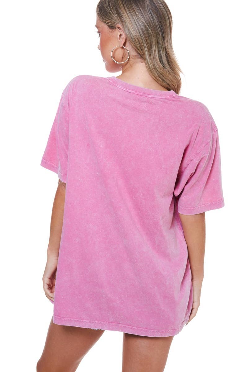 Mallard Ducks Vintage Graphic Pink S/S Washed Boyfriend Tee
