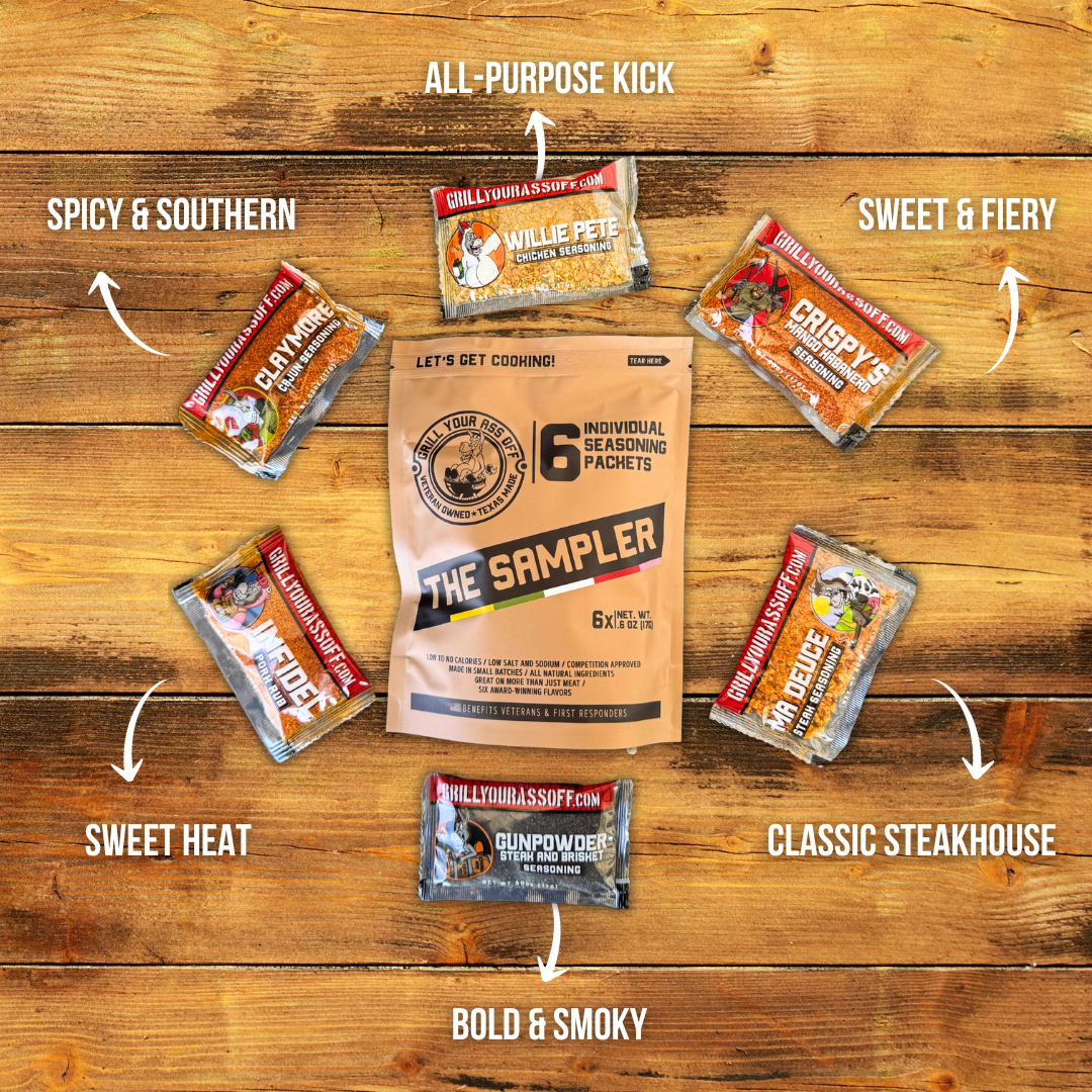 The Sampler - 6 Pack of Seasonings & Spices, Rubs, BBQ, Gift
