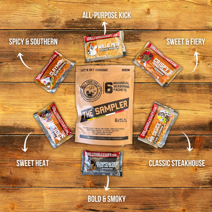The Sampler - 6 Pack of Seasonings & Spices, Rubs, BBQ, Gift