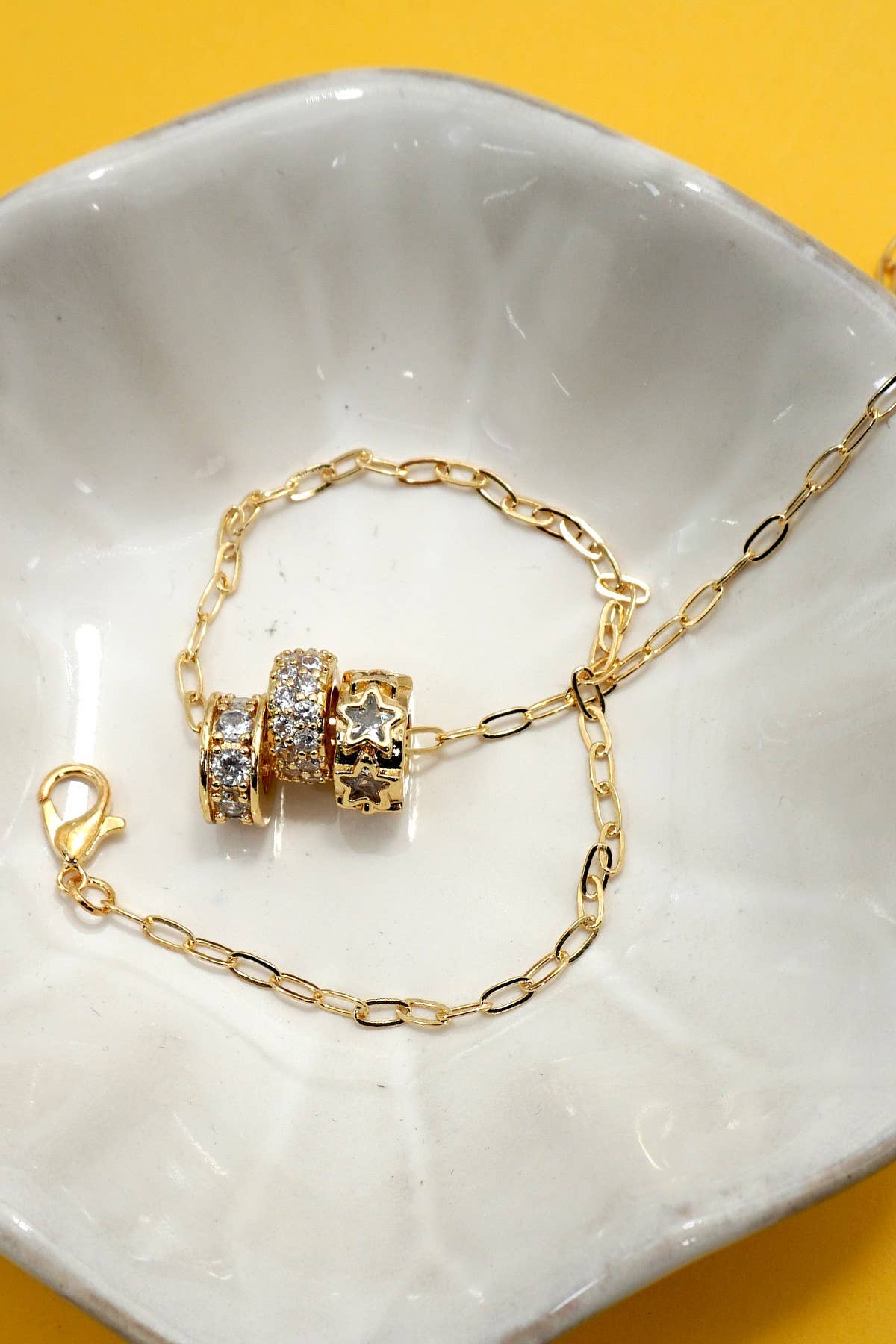 18K STAINLESS STEEL TARNISH FREE BARREL NECKLACE GOLD