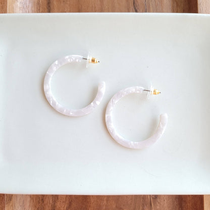Camy Hoops - Pearl