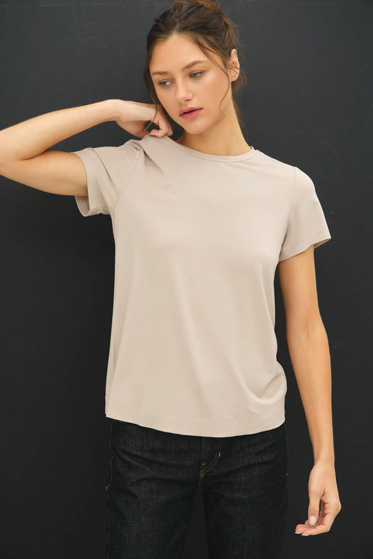 STONE BAMBOO ROUND NECK T-SHIRT