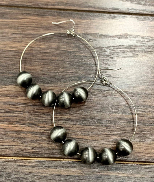 Navajo Bead Hoop Earrings