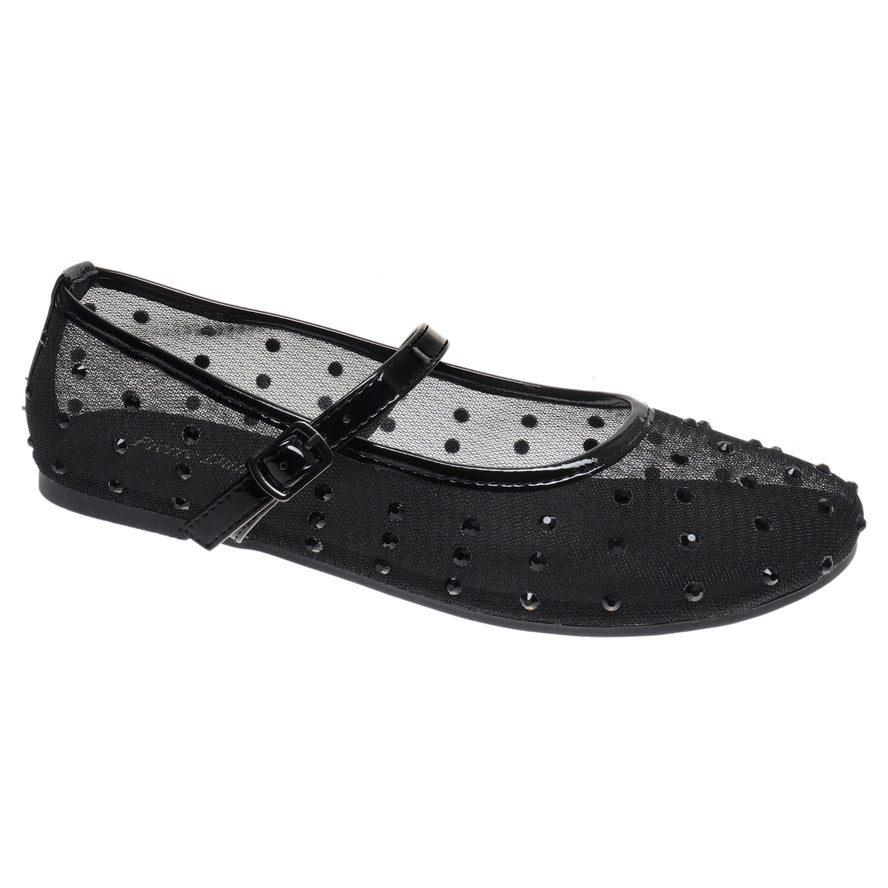Black Starlight Mesh Mary Jane Flats ✨