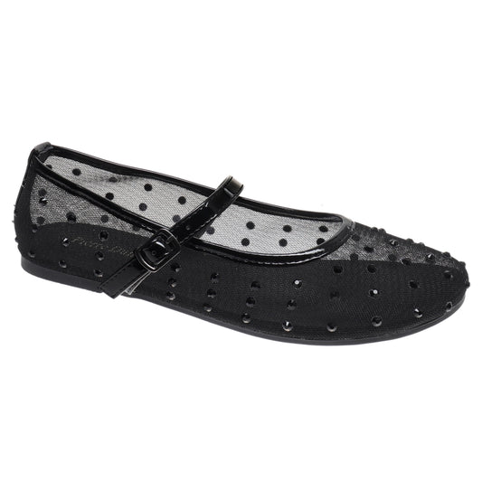 Black Starlight Mesh Mary Jane Flats ✨