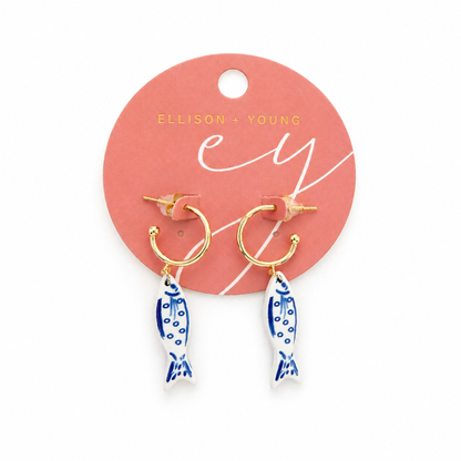 Harbor Blue Fish Dangle Earrings – Coastal Chic