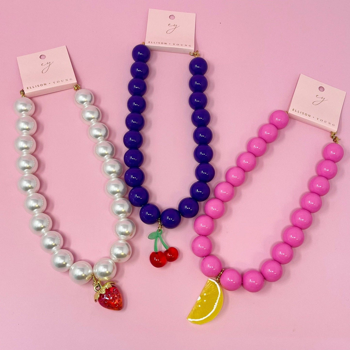 Color Bauble Sweet Fruit Lovely Necklace: Cherry