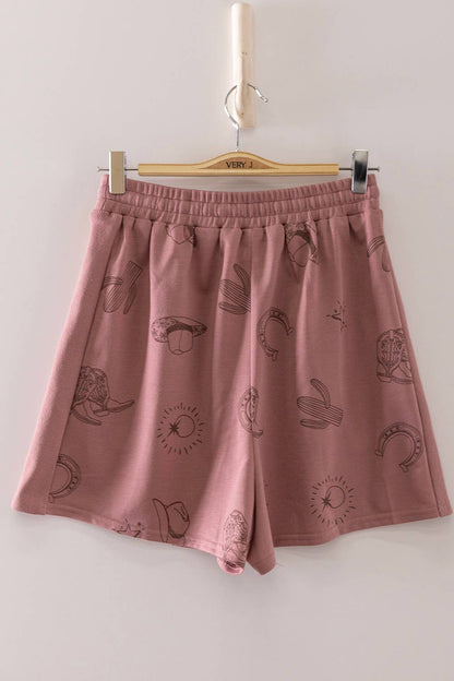 Western Print Lounge Set: MAUVE