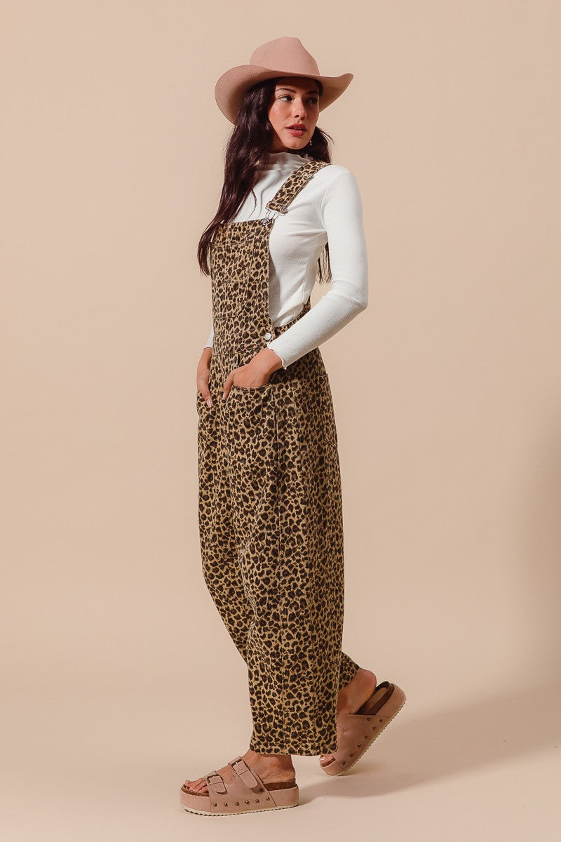 Leopard Barrel Overalls