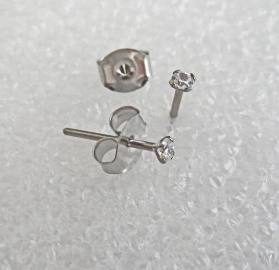 2MM CZ Studs Silver