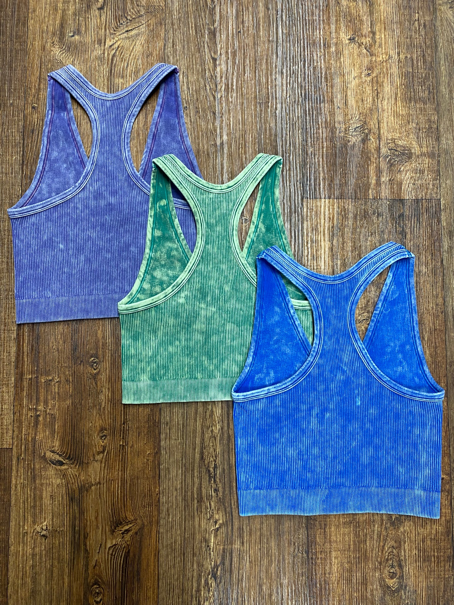 Washed Ribbed Racerback Bralette