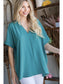 Teal Solid Boxy Top