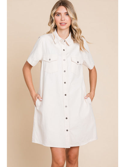 Ecru Button Up Dress