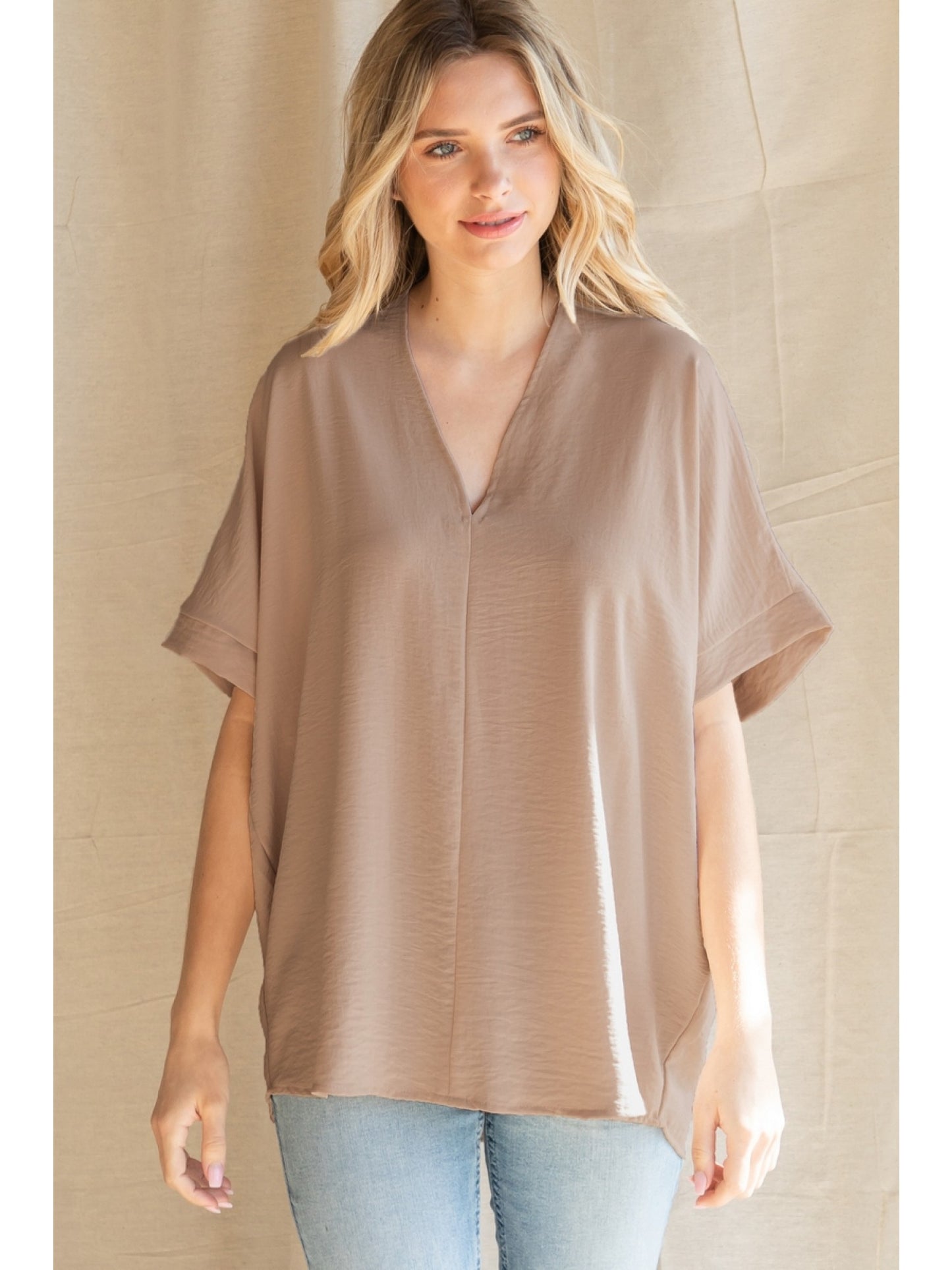 Toast Solid Boxy Top