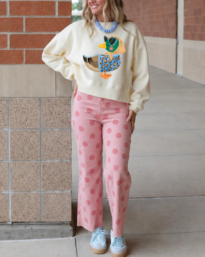 Poppy & Pine Darling, You're Ducky Crop Sweatshirt