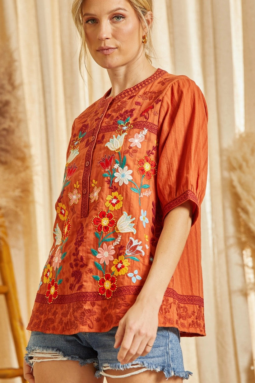 Cancun Tajan Embroidered Blouse