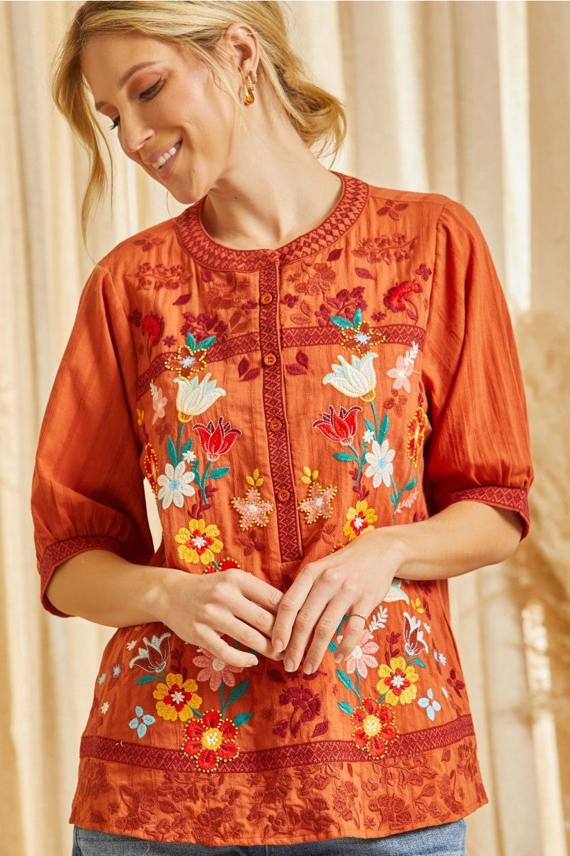 Cancun Tajan Embroidered Blouse