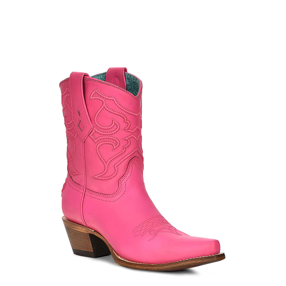 Women's Corral Fuchsia Embroidery Ankle Boots Handcrafted Z5137